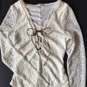 White long sleeve top